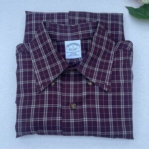 Men's Burgundy Plaid Shirt size S slim fit